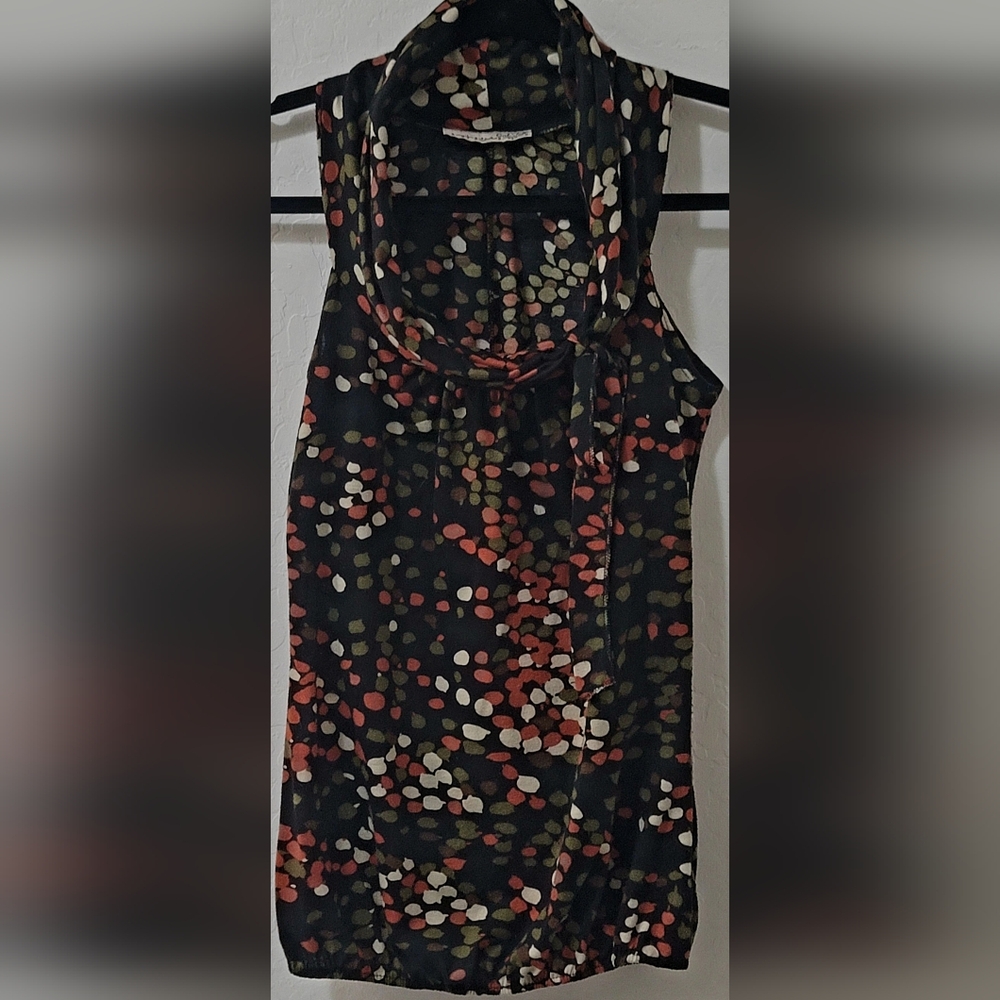 VTG 90s Girl Talk Cowl Neck Sarf Tie Sleeveless Blouse